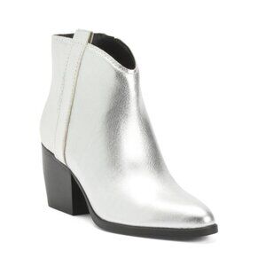 NATURALIZER PREMIUM Silver Leather Comfort Fairmont Western Booties